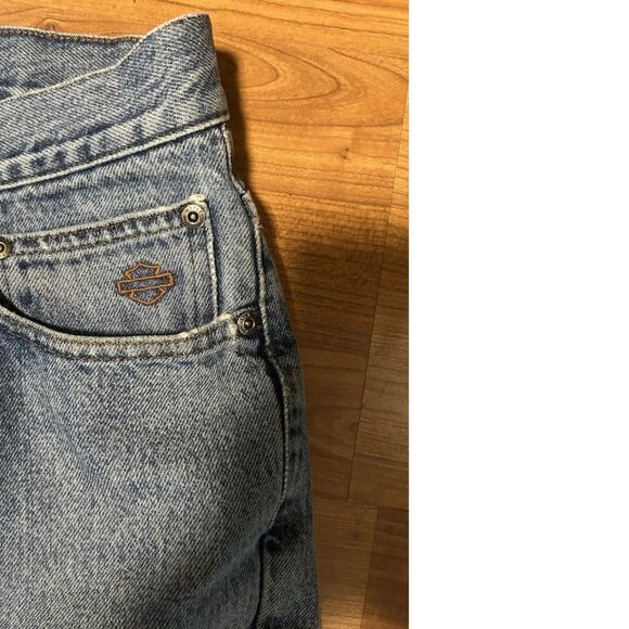Vtg 2000s Harley Davidson Mens 34x32 Distressed Spell Out Straight Leg Jeans USA - Picture 4 of 9